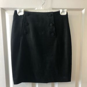 Black suede pencil skirt H&M